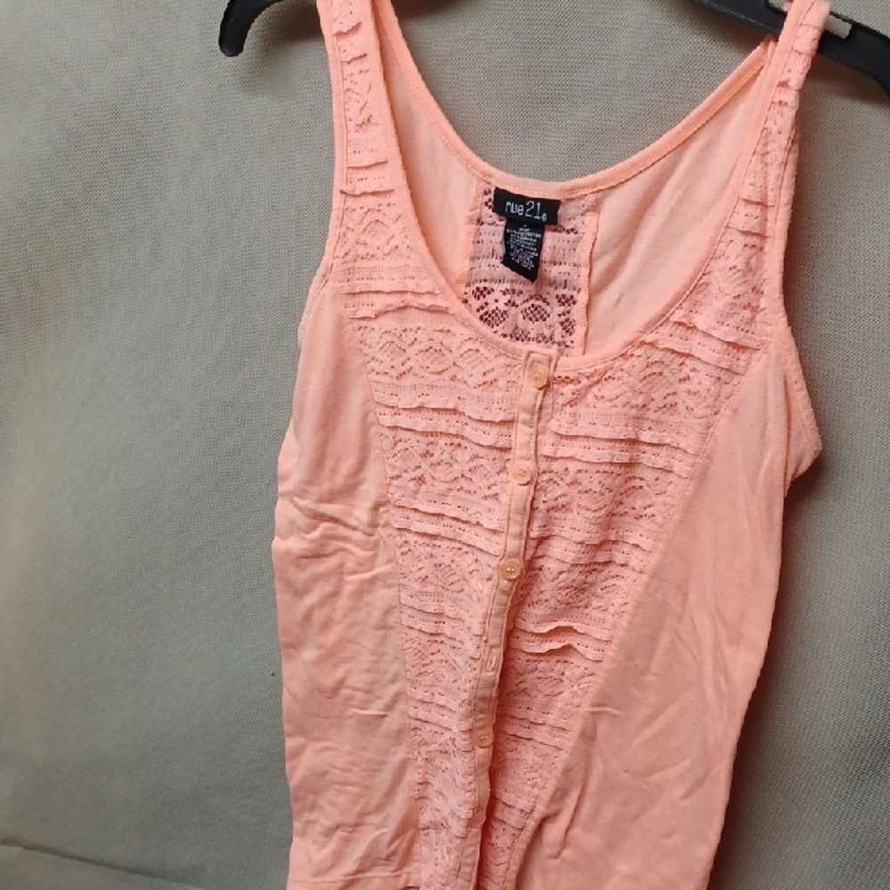 Rue21 Peach Lace Tank Top
